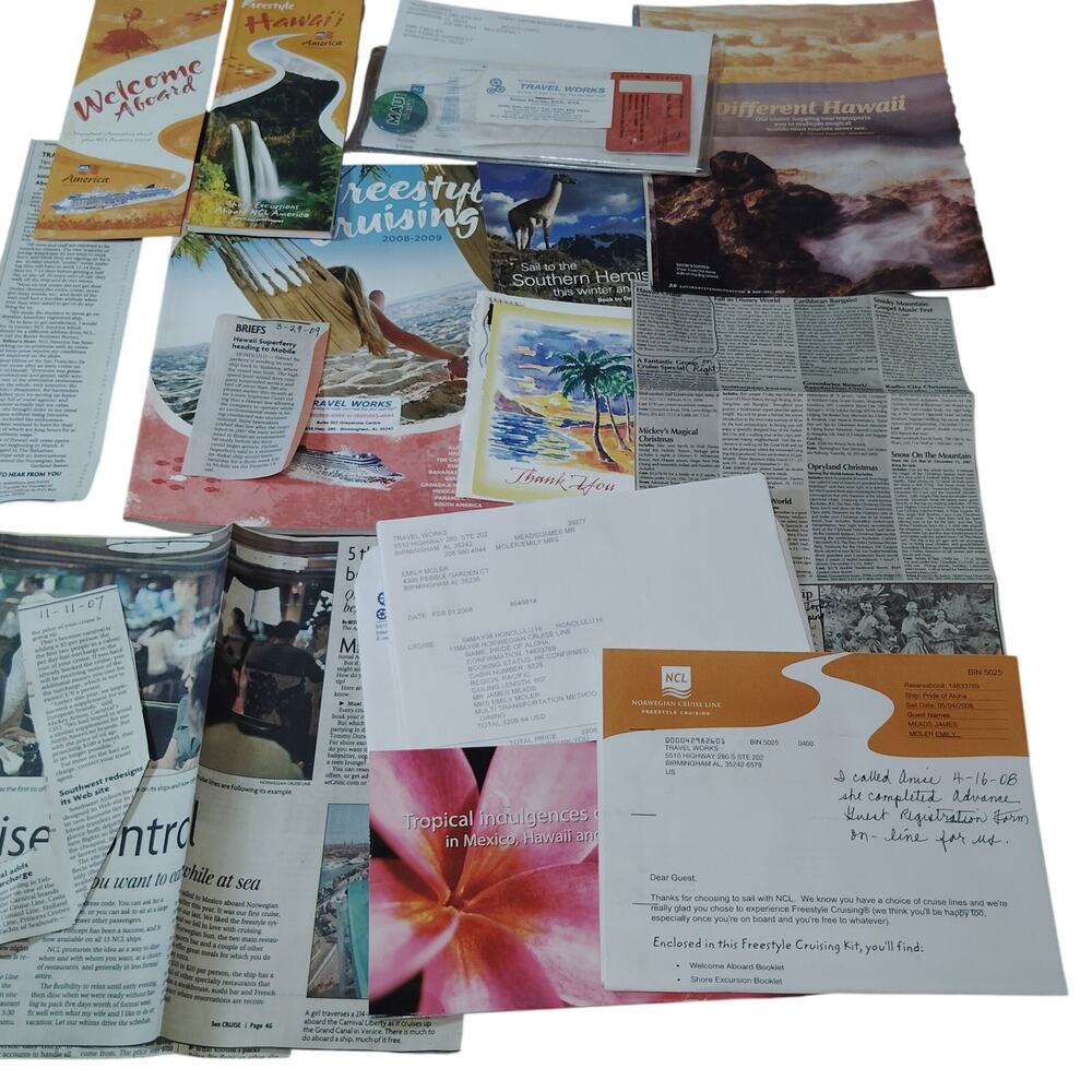 2008 NCL Hawaiian Cruise Ephemera Collection - Freestyle Cruising Memorabilia